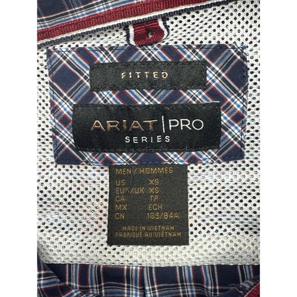 Ariat Pro Series Men's Long Sleeve Fitted Multicolor Plaid Button Up Shirt - XS - Picture 5 of 6